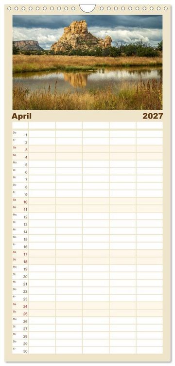 Produktbild: Familienplaner 2027 - Kraftpl&auml;tze der Indianer mit 5 Spalten (Wandkalender, 21 x 45 cm) CALVENDO