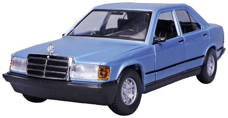 Produktbild: Bburago Mercedes 190E 1987, blau 1:24 Modellauto