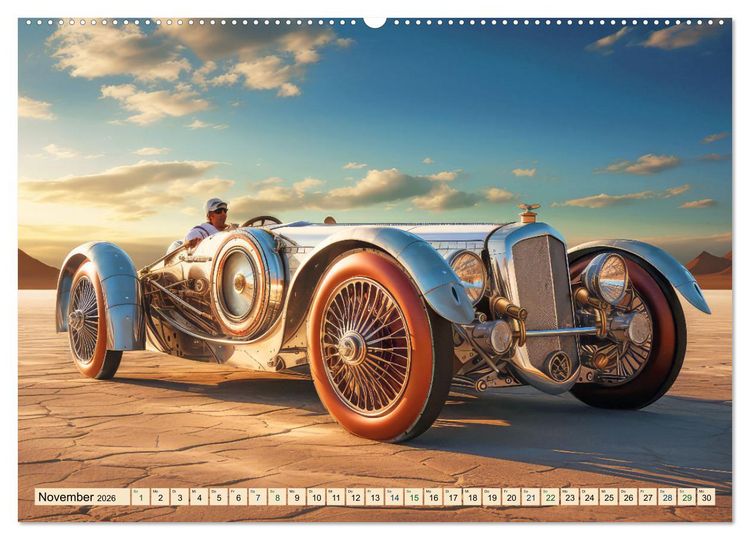 Produktbild: Utopische KI-Boliden (hochwertiger Premium Wandkalender 2026 DIN A2 quer), Kunstdruck in Hochglanz