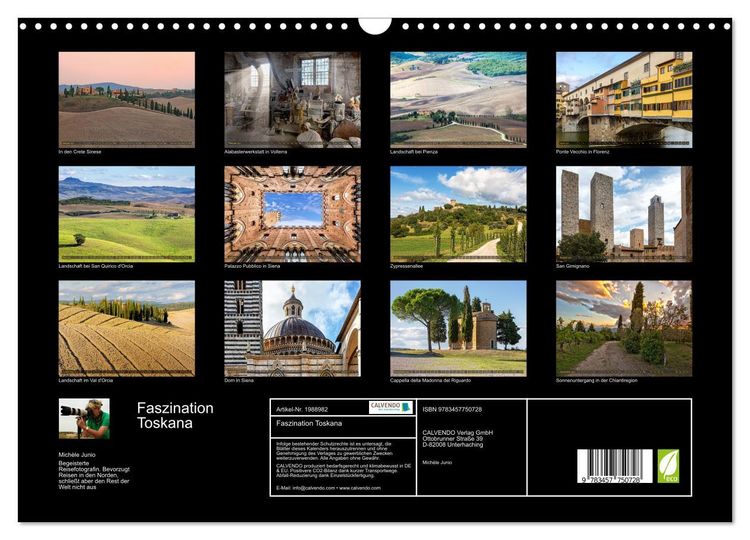 Produktbild: Faszination Toskana (Wandkalender 2026 DIN A3 quer), CALVENDO Monatskalender