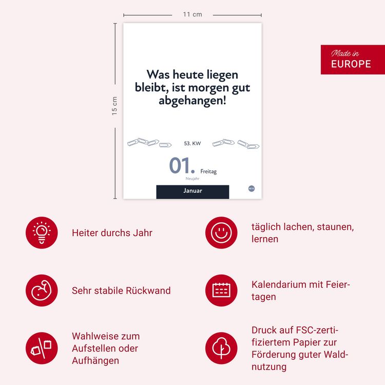 Produktbild: Die besten Spr&uuml;che f&uuml;r lange B&uuml;rotage Tagesabrei&szlig;kalender 2027