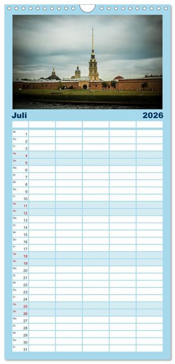 Produktbild: Familienplaner 2026 - Sankt Petersburg - "Venedig des Nordens" mit 5 Spalten (Wandkalender, 21 x 45 cm) CALVENDO
