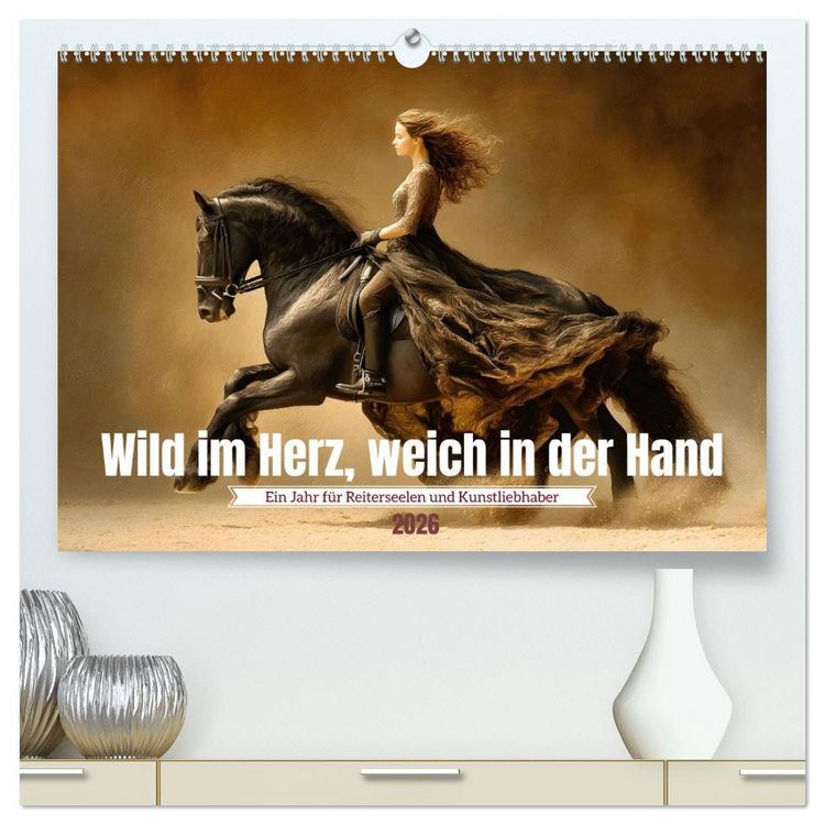 Produktbild: Wild im Herz, weich in der Hand (hochwertiger Premium Wandkalender 2026 DIN A2 quer), Kunstdruck in Hochglanz