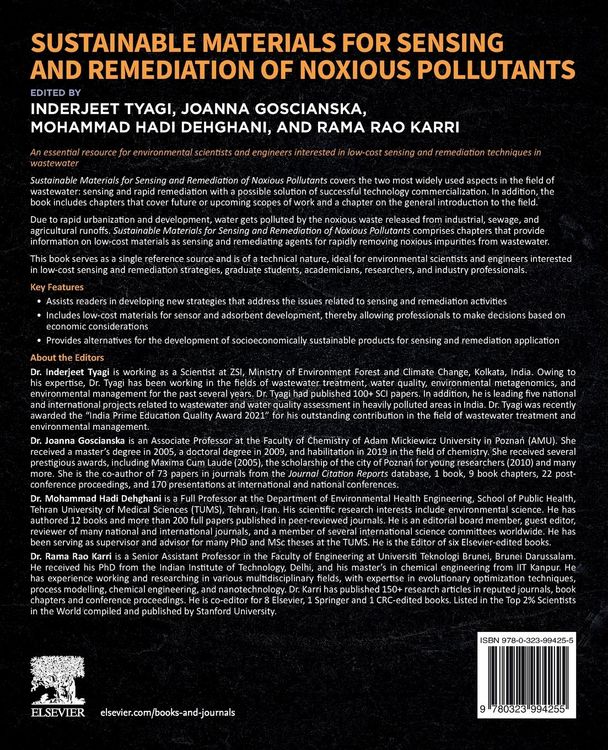 Produktbild: Sustainable Materials for Sensing and Remediation of Noxious Pollutants
