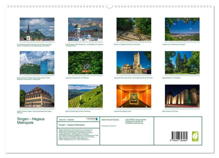 Produktbild: Singen - Hegaus Metropole (hochwertiger Premium Wandkalender 2026 DIN A2 quer), Kunstdruck in Hochglanz