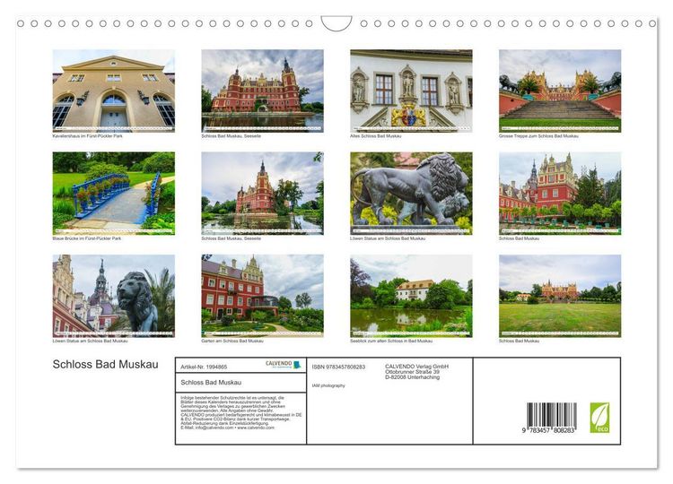Produktbild: Schloss Bad Muskau (Wandkalender 2026 DIN A3 quer), CALVENDO Monatskalender