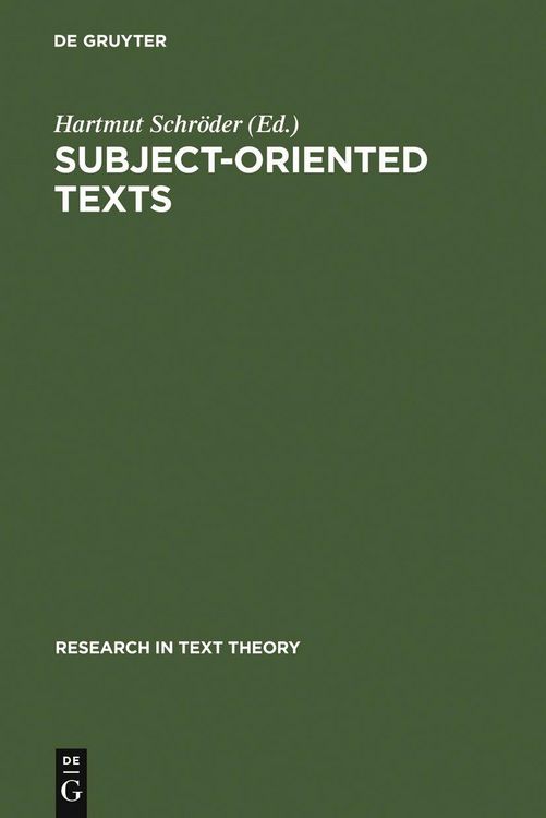 Produktbild: Subject-oriented Texts