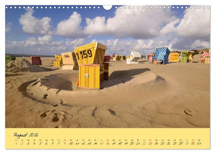Produktbild: Nordsee &ndash; D&uuml;nen, Sand, Wasser und Wolken (Wandkalender 2026 DIN A3 quer), CALVENDO Monatskalender