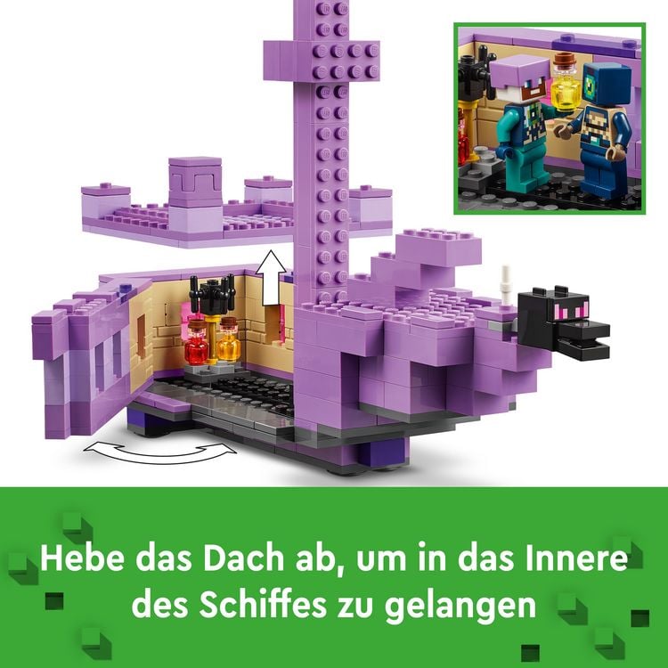 Produktbild: LEGO Minecraft 21264 Der Enderdrache und das Endschiff, Spielzeug