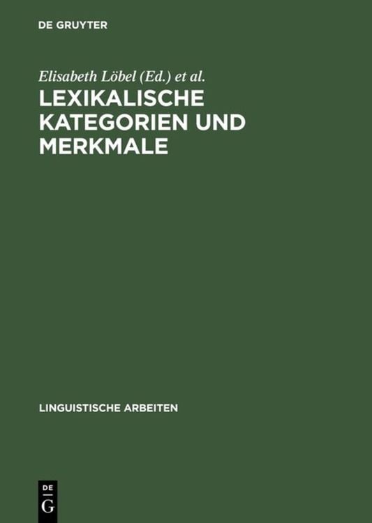 Produktbild: Lexikalische Kategorien und Merkmale