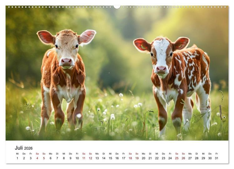 Produktbild: Weidengl&uuml;ck: Ein Jahr unter K&uuml;hen (Wandkalender 2026 DIN A2 quer), CALVENDO Monatskalender