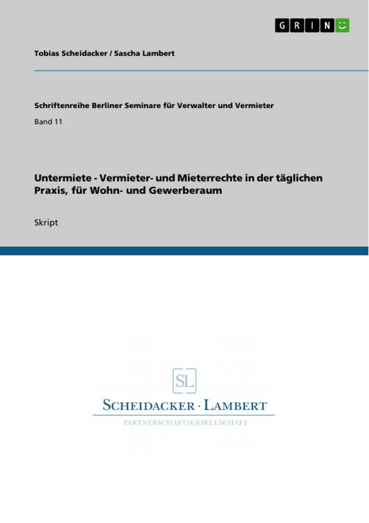 Produktbild: Untermiete - Vermieter- und Mieterrechte in der t&auml;glichen Praxis, f&uuml;r Wohn- und Gewerberaum