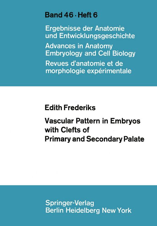 Produktbild: Vascular Pattern in Embryos with Clefts of Primary and Secondary Palate