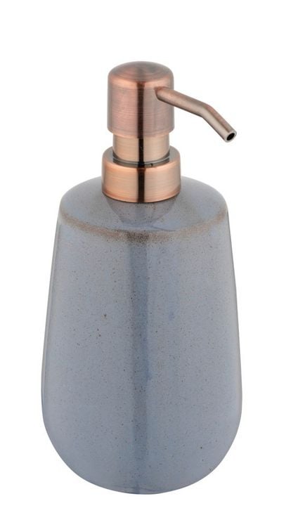 Produktbild: Bad-Acc.Set Mod. Sirmione, grau, Keramik, 2-teilig, kupferdetails, zylinderform