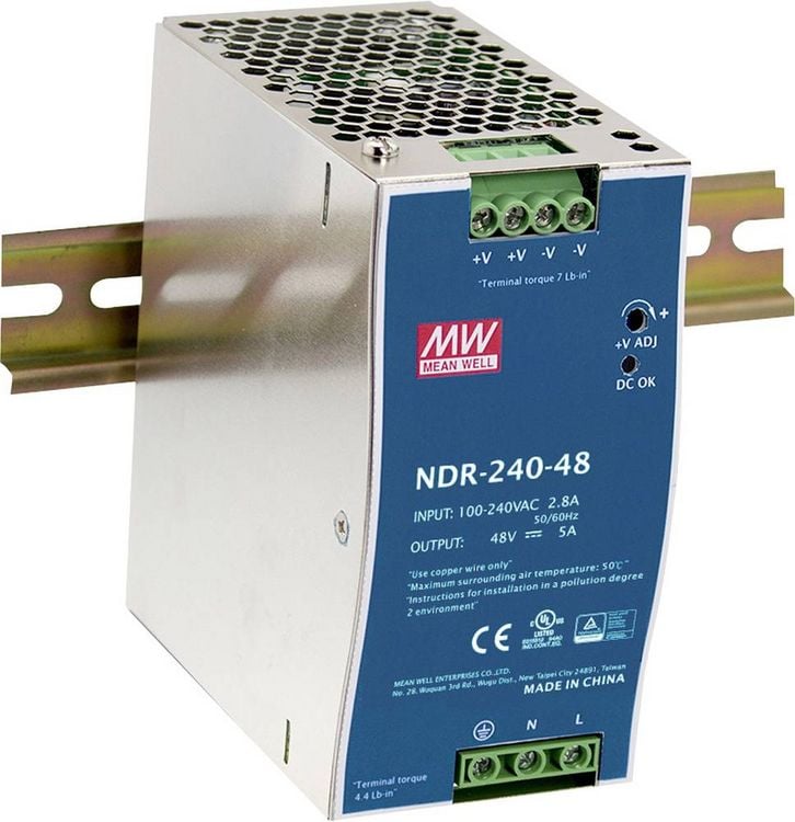 Produktbild: MEAN WELL NDR-240-24 Hutschienen-Netzteil (DIN-Rail) 10 A 240 W Anzahl Ausg&auml;nge:1 x Inhalt 1 St.