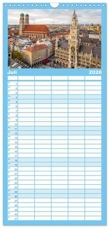 Produktbild: Familienplaner 2026 - Dahoam in Bayern mit 5 Spalten (Wandkalender, 21 x 45 cm) CALVENDO