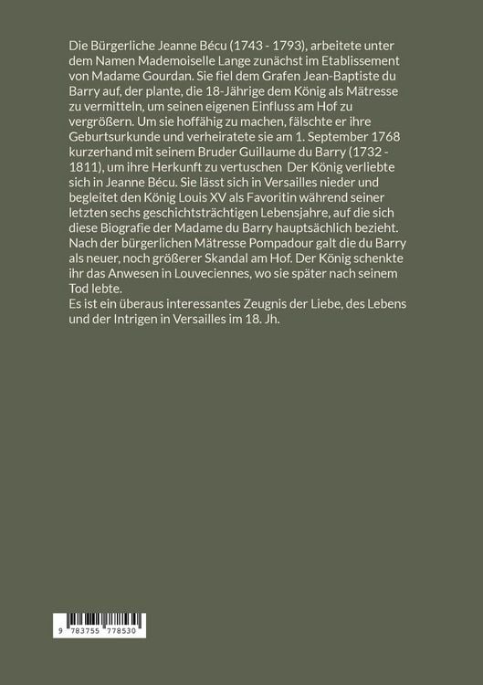 Produktbild: Memoiren der Comtesse Du Barry