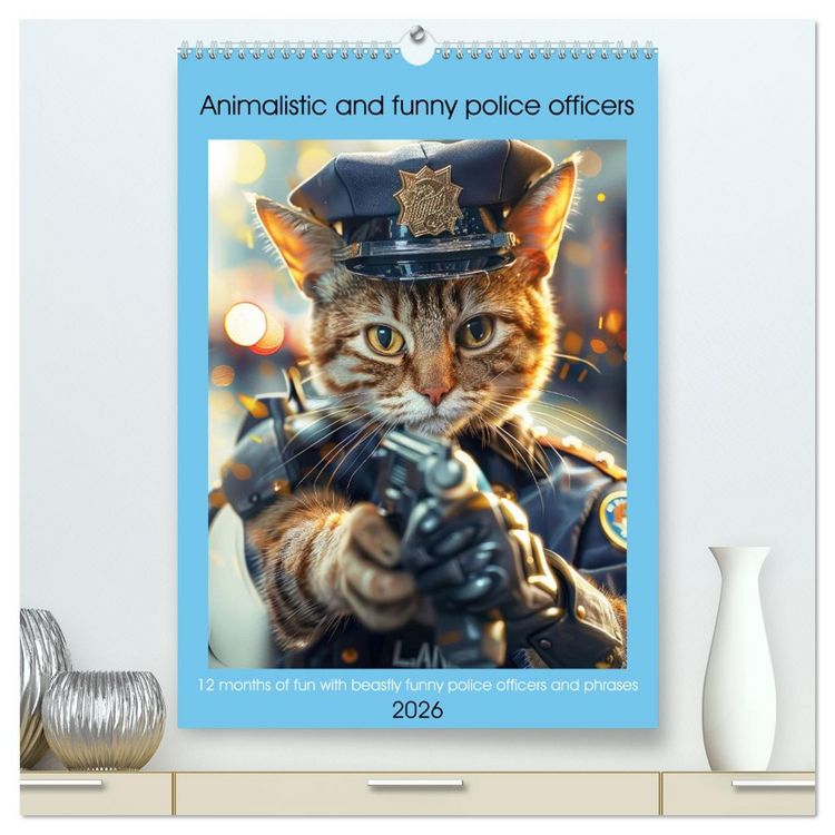 Produktbild: Animalistic and funny police officers (High Quality Premium Wall Calendar 2026 DIN A2 portrait),CALVENDO 12 Month Wall Calendar
