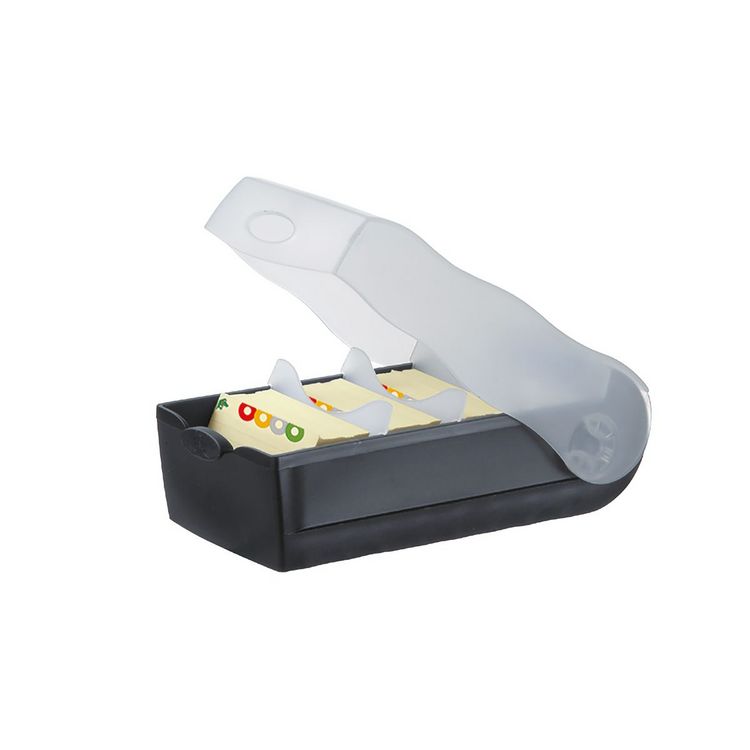Produktbild: B&uuml;robedarf, Karteibox Croco A 8 quer (schwarz/transparent)