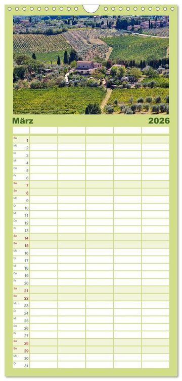 Produktbild: Familienplaner 2026 - Impressionen aus San Gimignano mit 5 Spalten (Wandkalender, 21 x 45 cm) CALVENDO