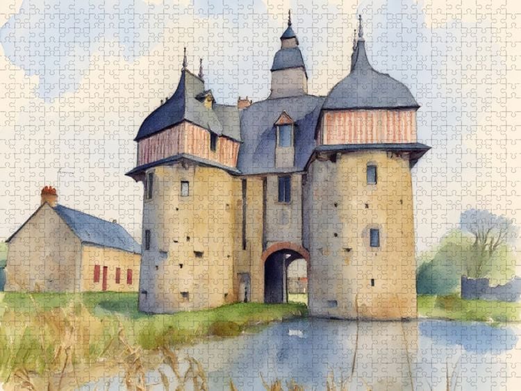 Produktbild: CALVENDO Puzzle Manoir de la Saucerie | 1000 Teile Lege-Gr&ouml;&szlig;e 64x48cm Foto-Puzzle f&uuml;r gl&uuml;ckliche Stunden