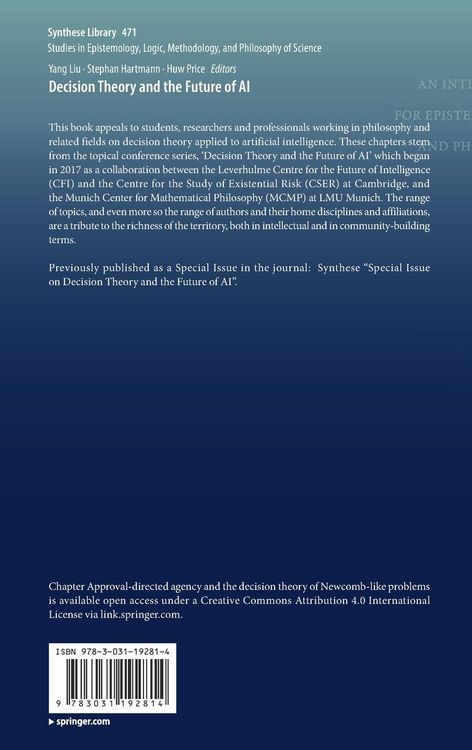 Produktbild: Decision Theory and the Future of AI