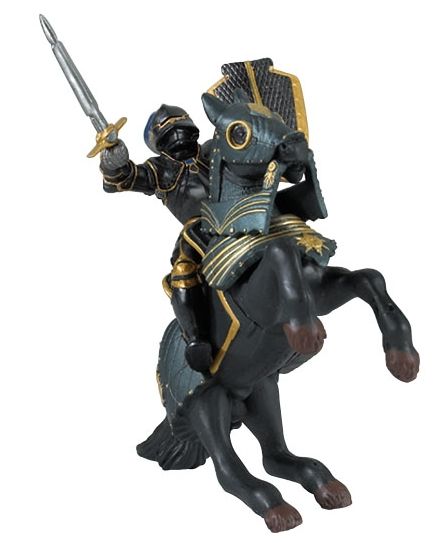 Produktbild: Spielfigur Pferd in R&uuml;stung schwarz 5cm