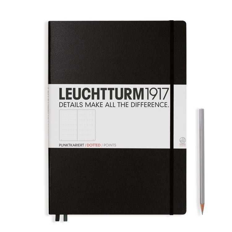 Produktbild: LEUCHTTURM1917 Notizbuch Master Classic (A4+), Hardcover, 235 nummerierte Seiten, Schwarz, Dotted