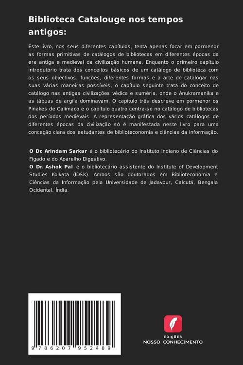 Produktbild: Biblioteca Catalouge nos tempos antigos:
