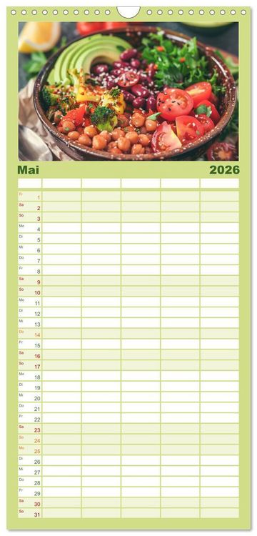Produktbild: Familienplaner 2026 - Mediterrane K&uuml;che mit 5 Spalten (Wandkalender, 21 x 45 cm) CALVENDO