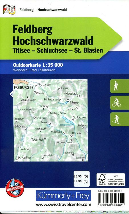 Produktbild: K&uuml;mmerly+Frey Outdoorkarte Deutschland 26 Feldberg, Hochschwarzwald 1:35.000