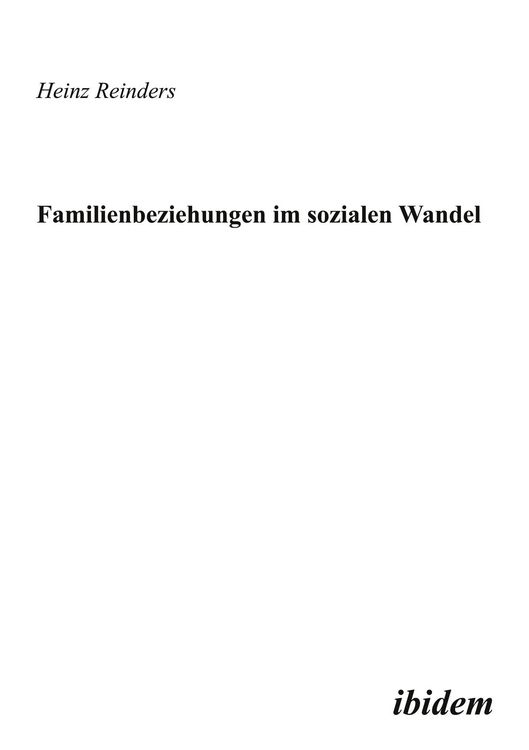 Produktbild: Familienbeziehungen im sozialen Wandel
