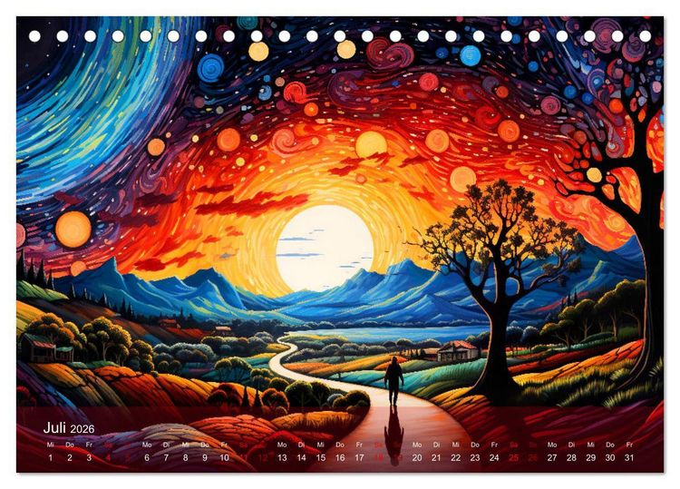 Produktbild: Vision&auml;re Leinwand: Kreative Symbole f&uuml;r Tr&auml;ume und Visionen (Tischkalender 2026 DIN A5 quer), CALVENDO Monatskalender
