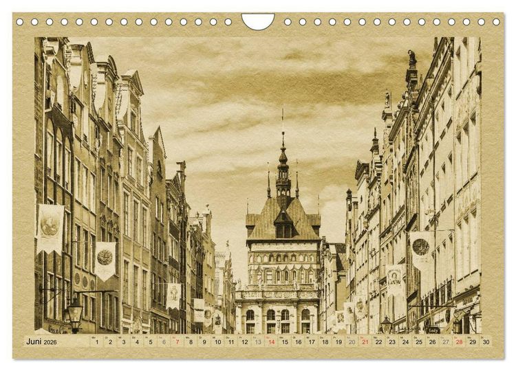 Produktbild: Danzig &ndash; Ein Kalender im Zeitungsstil (Wandkalender 2026 DIN A4 quer), CALVENDO Monatskalender