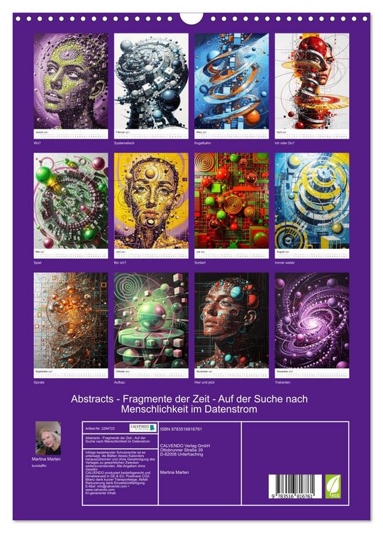 Produktbild: Abstracts - Fragmente der Zeit - Auf der Suche nach Menschlichkeit im Datenstrom (Wandkalender 2027 DIN A3 hoch), CALVENDO Monatskalender