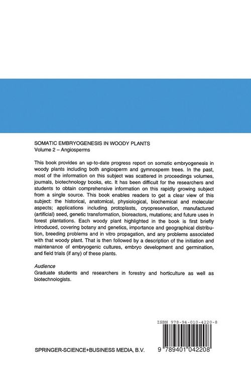 Produktbild: Somatic Embryogenesis in Woody Plants