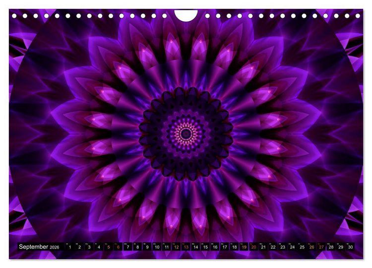 Produktbild: Energie - Mandalas, Spiritualit&auml;t durch die Farbe Lila (Wandkalender 2026 DIN A4 quer), CALVENDO Monatskalender