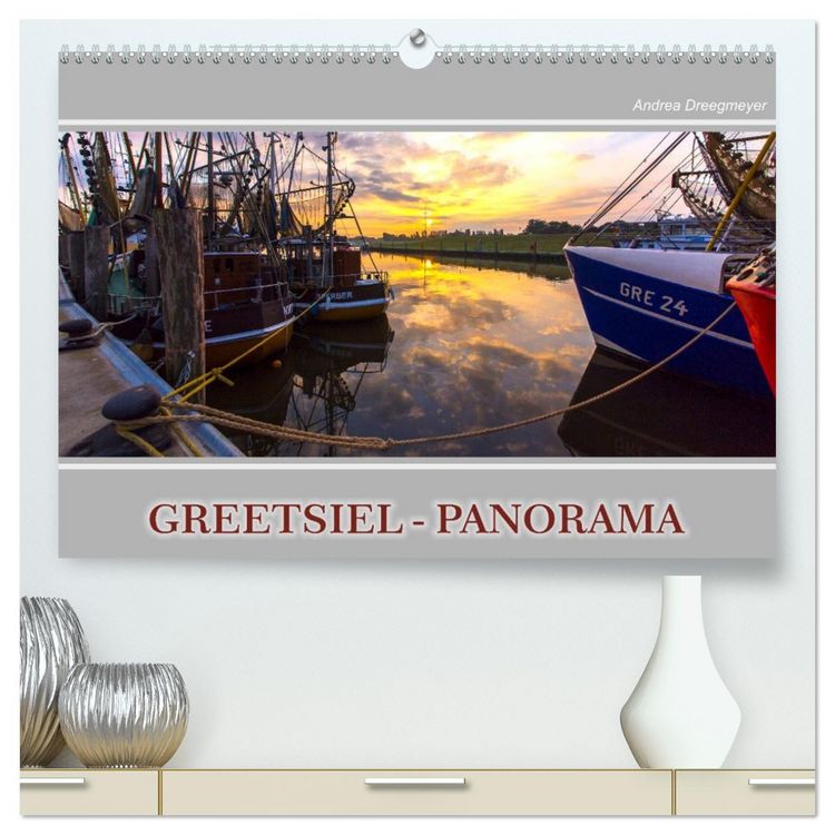 Produktbild: Greetsiel-Panorama (hochwertiger Premium Wandkalender 2026 DIN A2 quer), Kunstdruck in Hochglanz