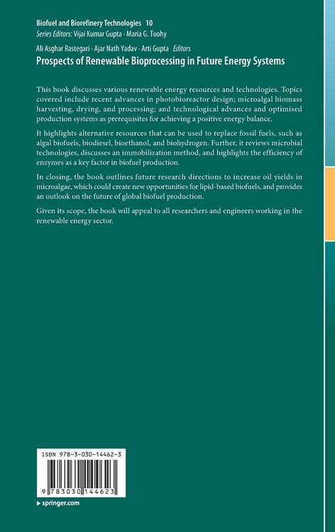 Produktbild: Prospects of Renewable Bioprocessing in Future Energy Systems