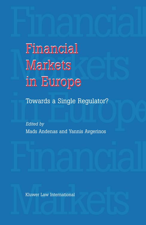 Produktbild: Financial Markets in Europe: Towards a Single Regulator