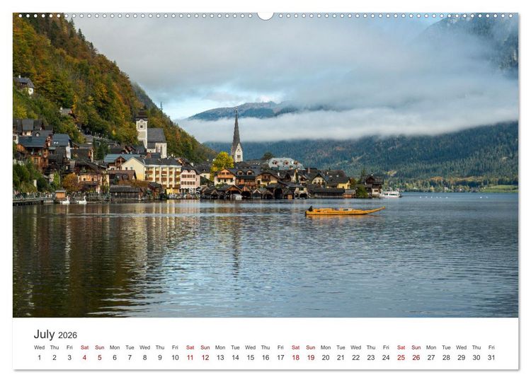 Produktbild: Hallstatt The pearl of Austria (High Quality Premium Wall Calendar 2026 DIN A2 landscape),CALVENDO 12 Month Wall Calendar