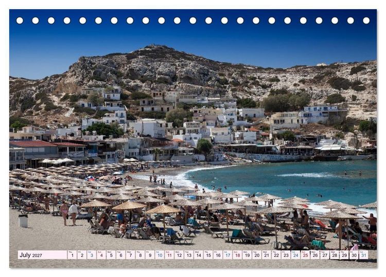 Produktbild: Crete - Between Mountains, Bays and History (Desk Calendar 2027 DIN A5 landscape), CALVENDO 12 Month DeskCalendar