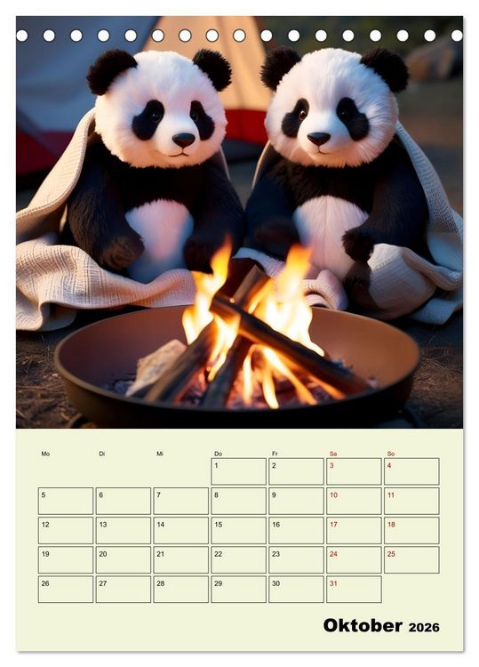 Produktbild: Ein pandastarkes Jahr - Flauschige Pandab&auml;ren zum Verlieben (Tischkalender 2026 DIN A5 hoch), CALVENDO Monatskalender