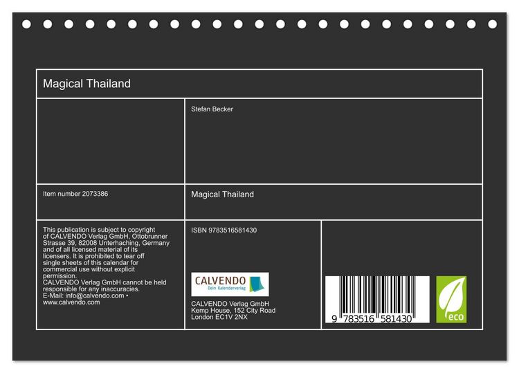 Produktbild: Magical Thailand (Desk Calendar 2026 DIN A5 landscape), CALVENDO 12 Month DeskCalendar