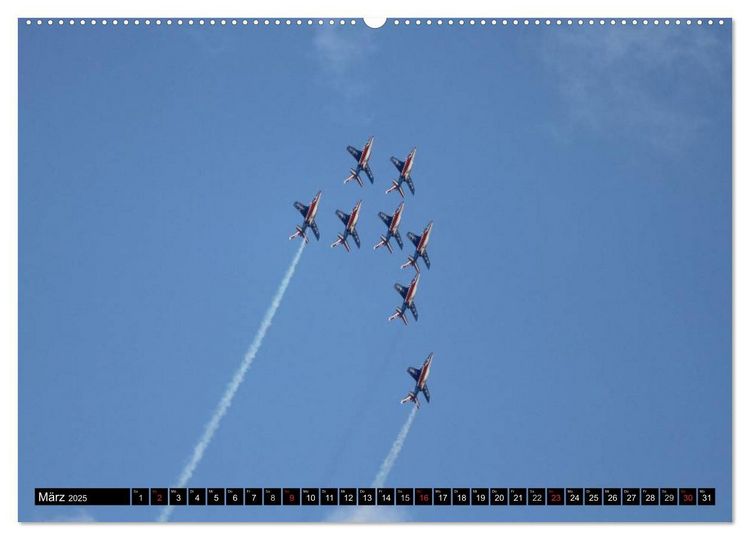 Produktbild: Augenblicke in der Luft: Patrouille de France (hochwertiger Premium Wandkalender 2025 DIN A2 quer), Kunstdruck in Hochglanz
