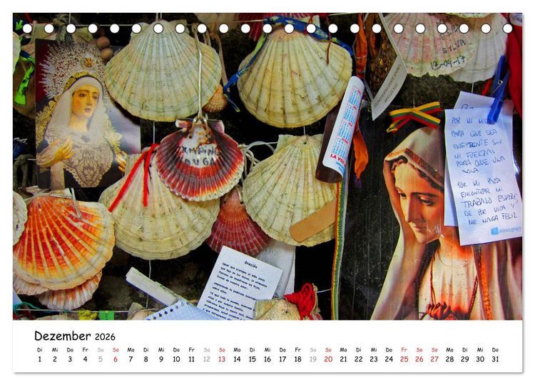 Produktbild: Jakobsweg - Camino Portugues Central (Tischkalender 2026 DIN A5 quer), CALVENDO Monatskalender