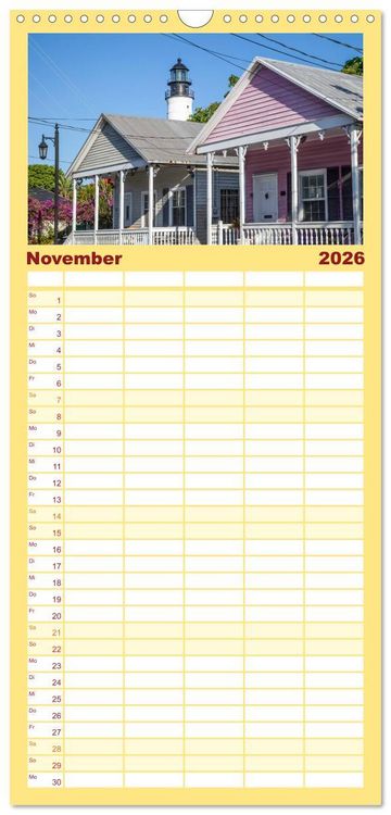 Produktbild: Familienplaner 2026 - FLORIDA KEYS UND KEY WEST Malerische Reiseroute mit 5 Spalten (Wandkalender, 21 x 45 cm) CALVENDO