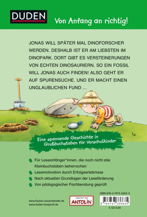 Produktbild: Duden Leseprofi &ndash; GROSSBUCHSTABEN: DAS GEHEIMNIS DER DINOSPUR, Erstes Lesen