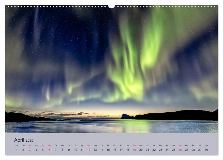 Produktbild: Norwegen - Mythos Nordlichter (Wandkalender 2026 DIN A2 quer), CALVENDO Monatskalender