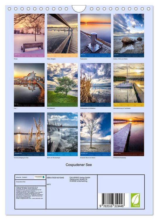 Produktbild: Cospudener See (Wandkalender 2026 DIN A4 hoch), CALVENDO Monatskalender